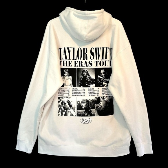 Taylor Swift Eras Tour Plus Size XXL 2023 White‎ Hoodie Official Merch NWOT - Picture 1 of 11